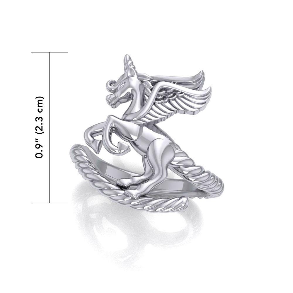 Enchanted Sterling Silver Mythical Unicorn Ring TRI1827 Ring