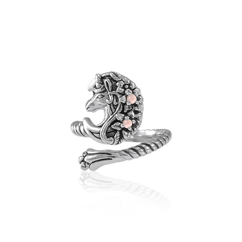 Enchanted Sterling Silver Mythical Unicorn Ring with Gemstone TRI1830 Ring