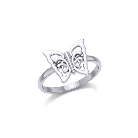 Small Butterfly Silver Ring TRI1866 - Peter Stone Wholesale