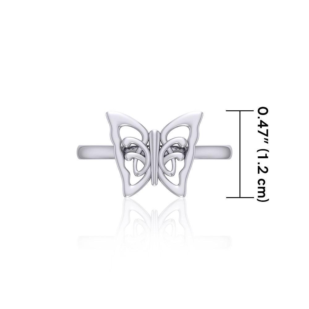 Small Butterfly Silver Ring TRI1866 - Peter Stone Wholesale