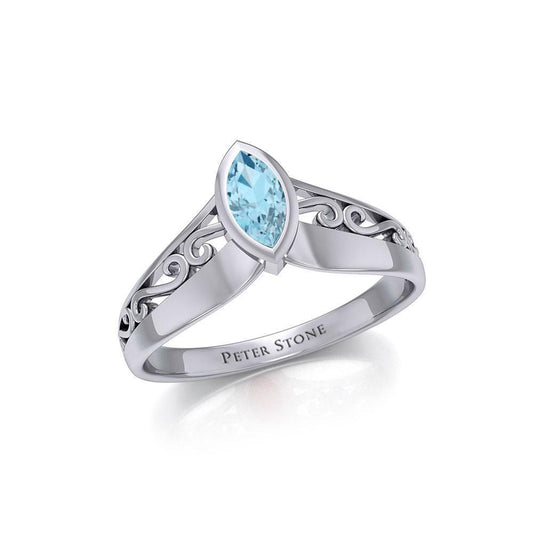 Silver Filigree Millennium Ring with Large Marquise Gemstone TRI1917 Ring