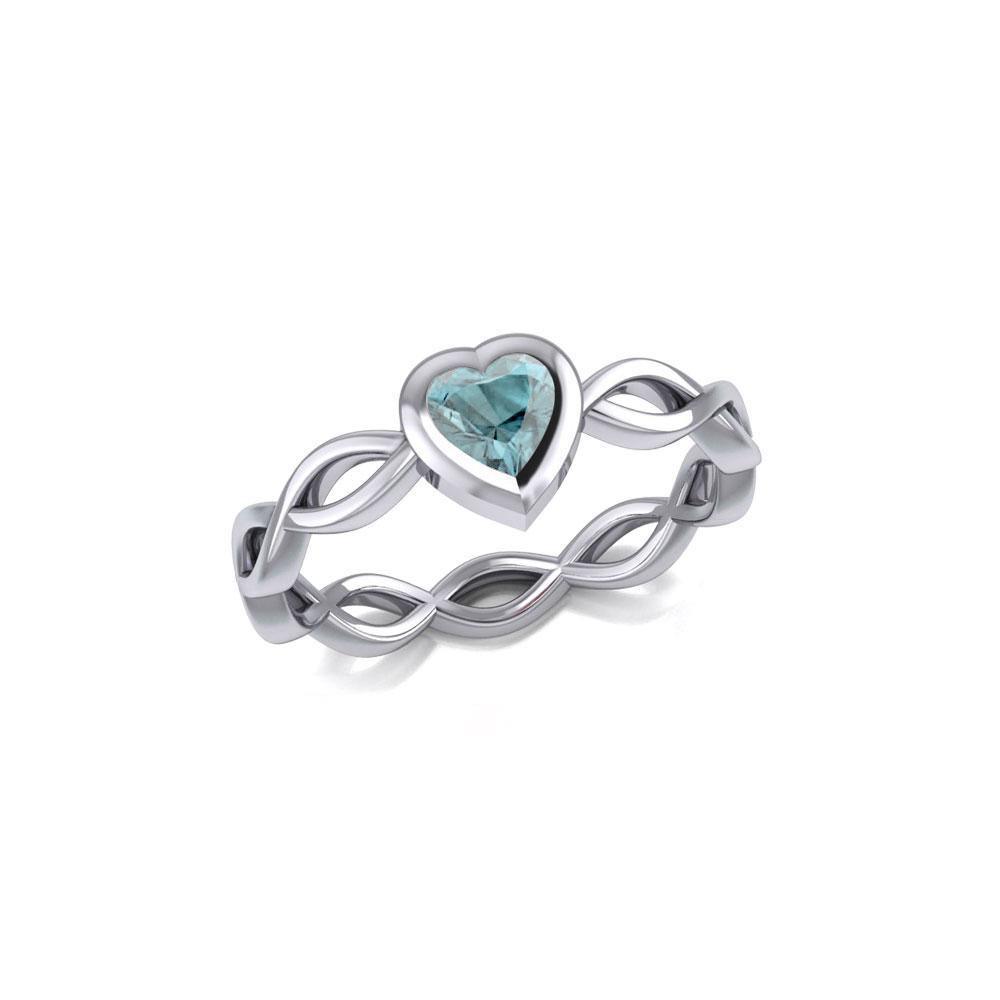 Heart on Braid Silver Ring TRI1924 Ring