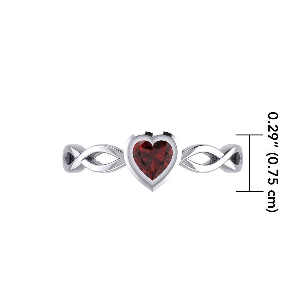Heart on Braid Silver Ring TRI1924 Ring