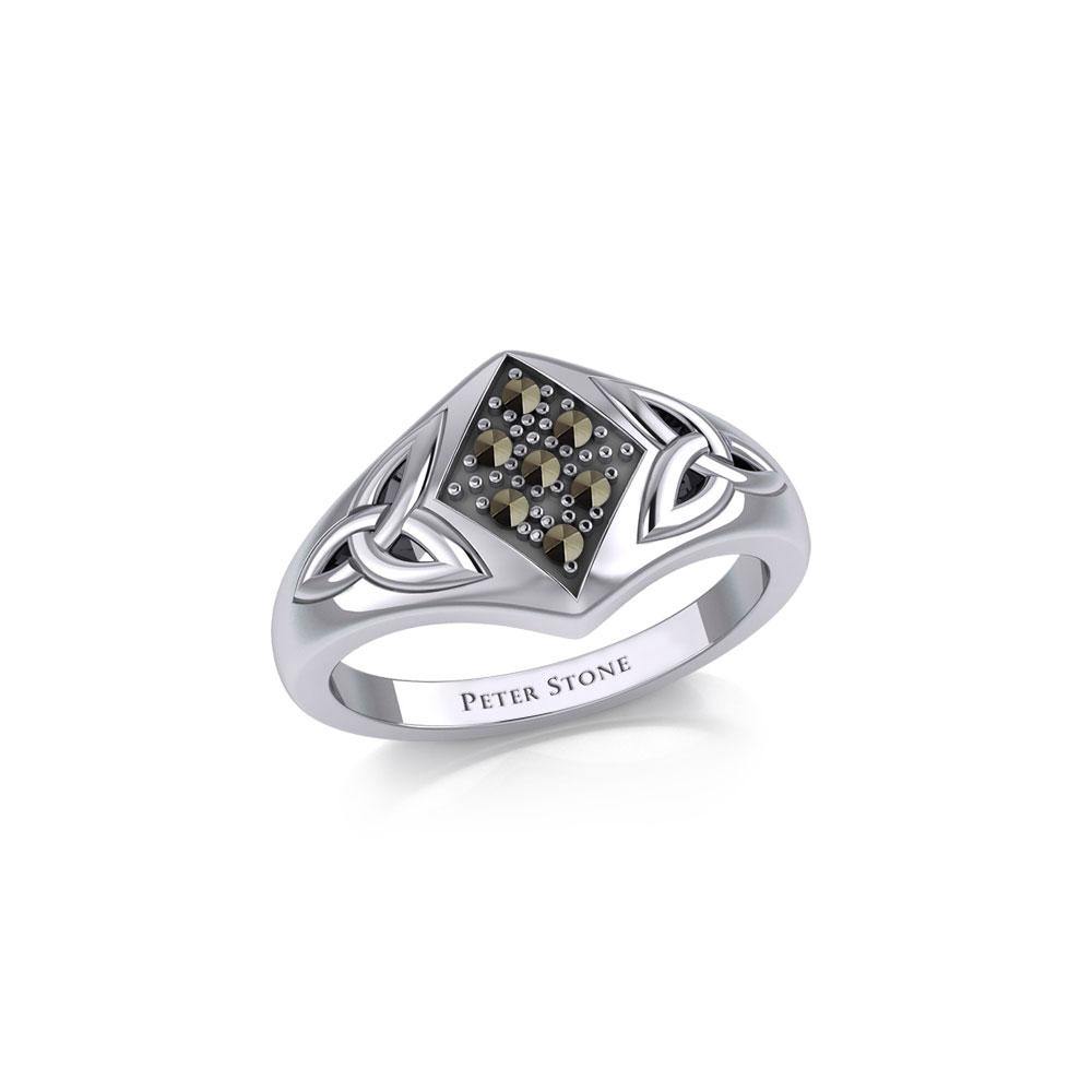 Celtic Trinity Knot Ring with Gemstones TRI1951 Ring