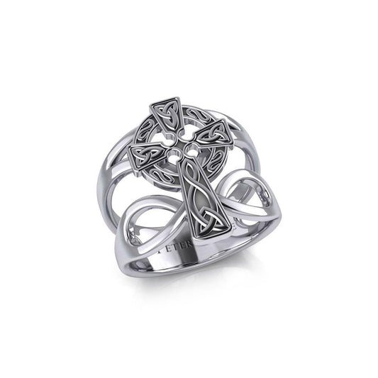 Celtic Cross with Infinity Silver Ring TRI1952 Ring