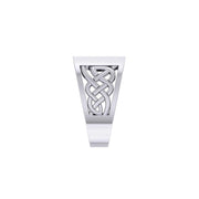 The Flag with Celtic Silver Signet Men Ring TRI1981 Ring