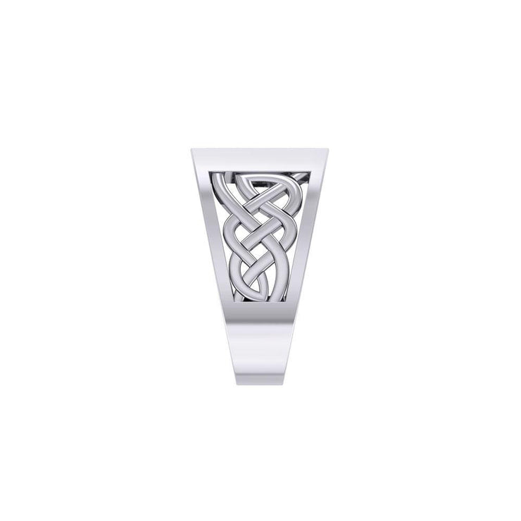 The Flag with Celtic Silver Signet Men Ring TRI1981 Ring