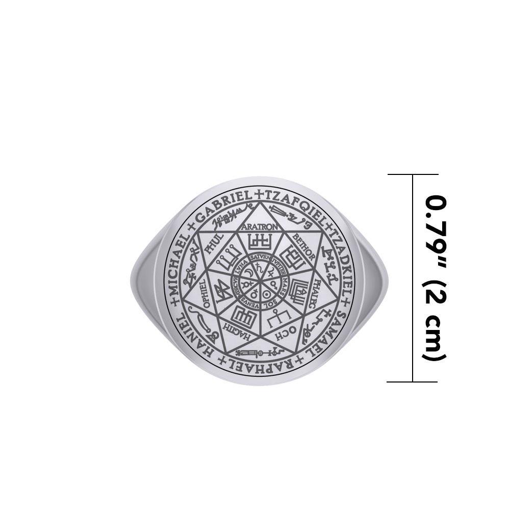 Seven Archangels Seals Silver Signet Men Ring TRI1990 Ring