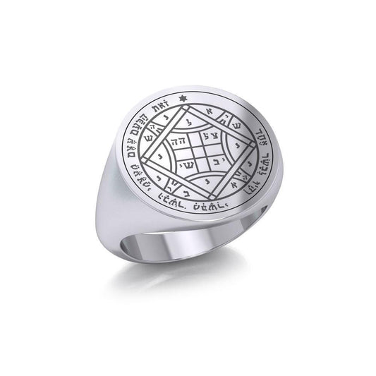Solomon Seal of Love Silver Signet Men Ring TRI1993 Ring
