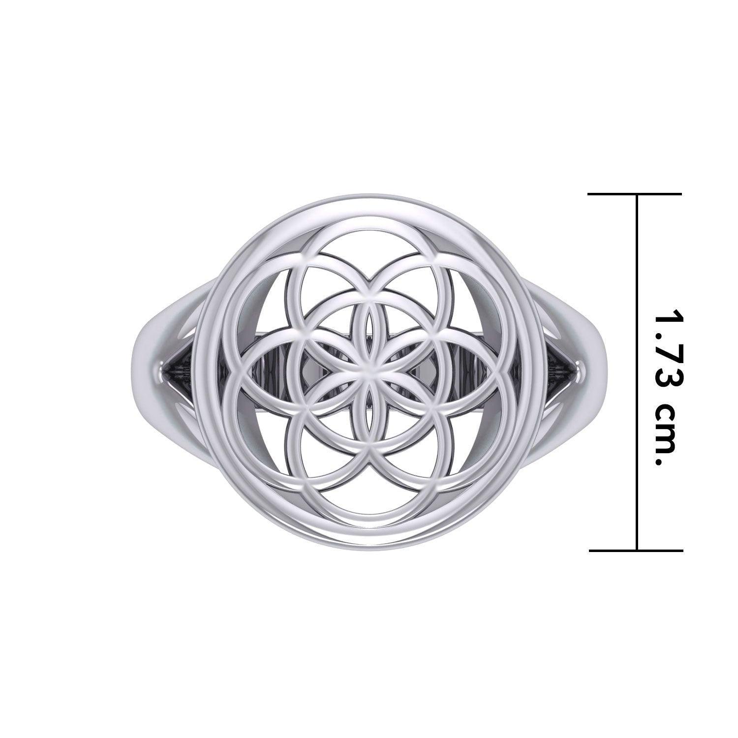 Flower Of Life Silver Ring TRI201 - peterstone.dropshipping