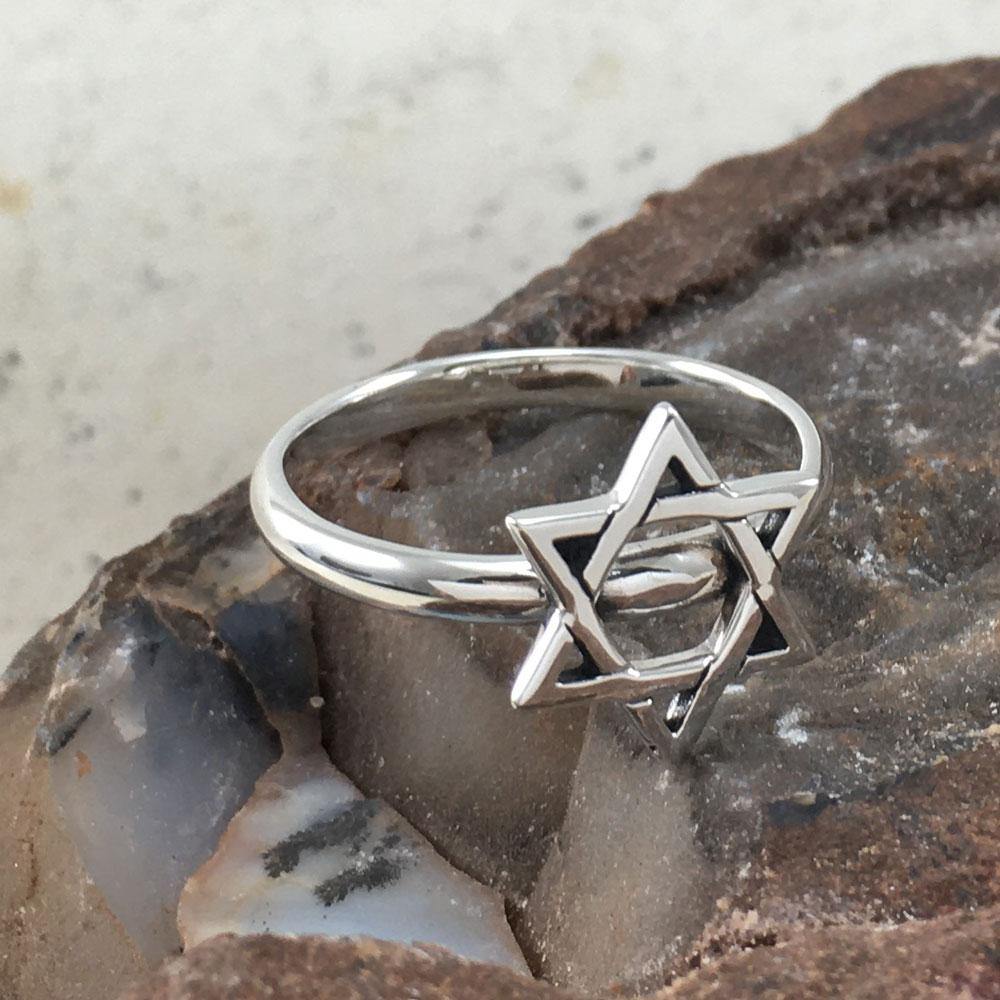 Star of David Silver Ring TRI2057 - Wholesale Jewelry