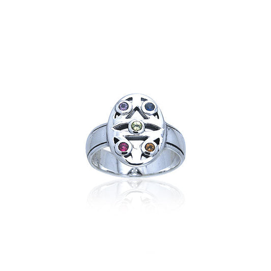 Oval Flower Of Life Ring TRI208 Ring