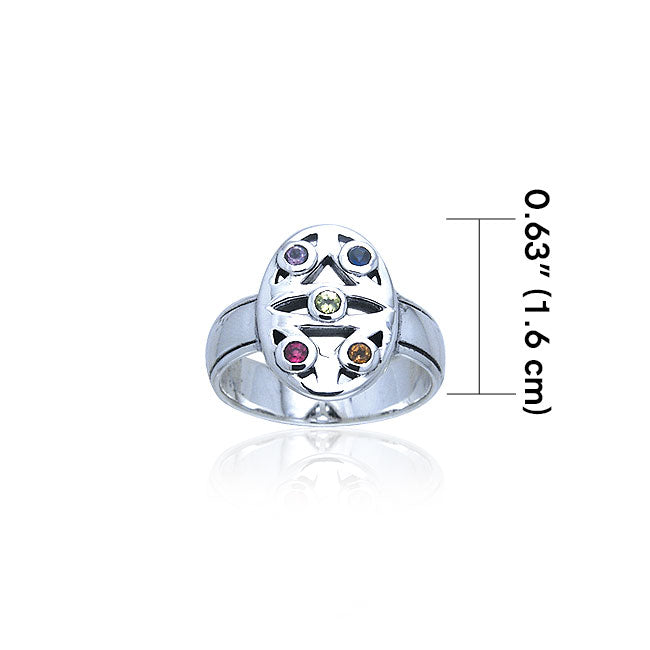 Oval Flower Of Life Ring TRI208 Ring