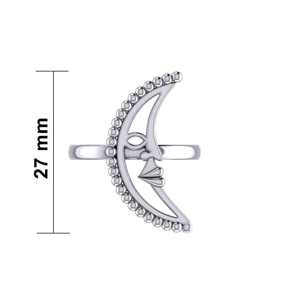 Crescent Moon Silver Ring TRI2126 Ring