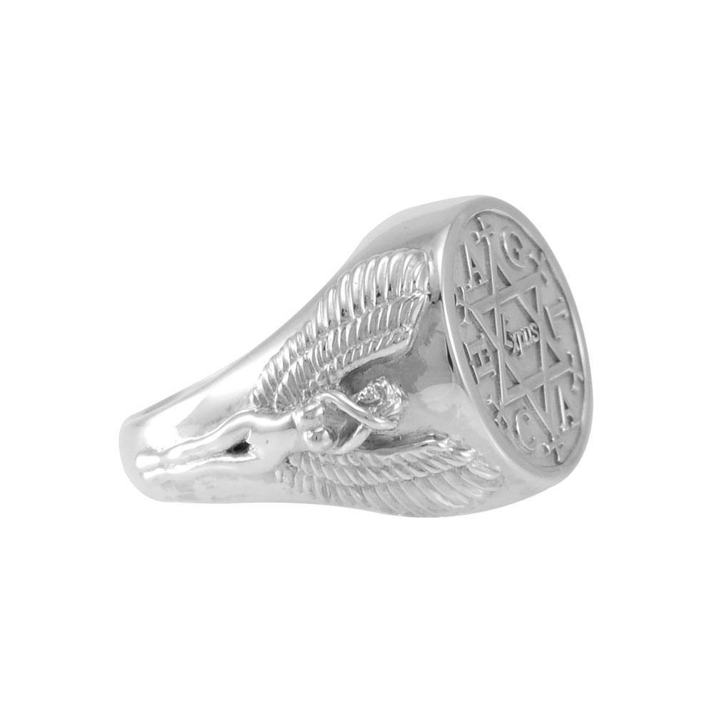 Angel Talisman Occult Large Sterling Silver Ring TRI2153 Ring
