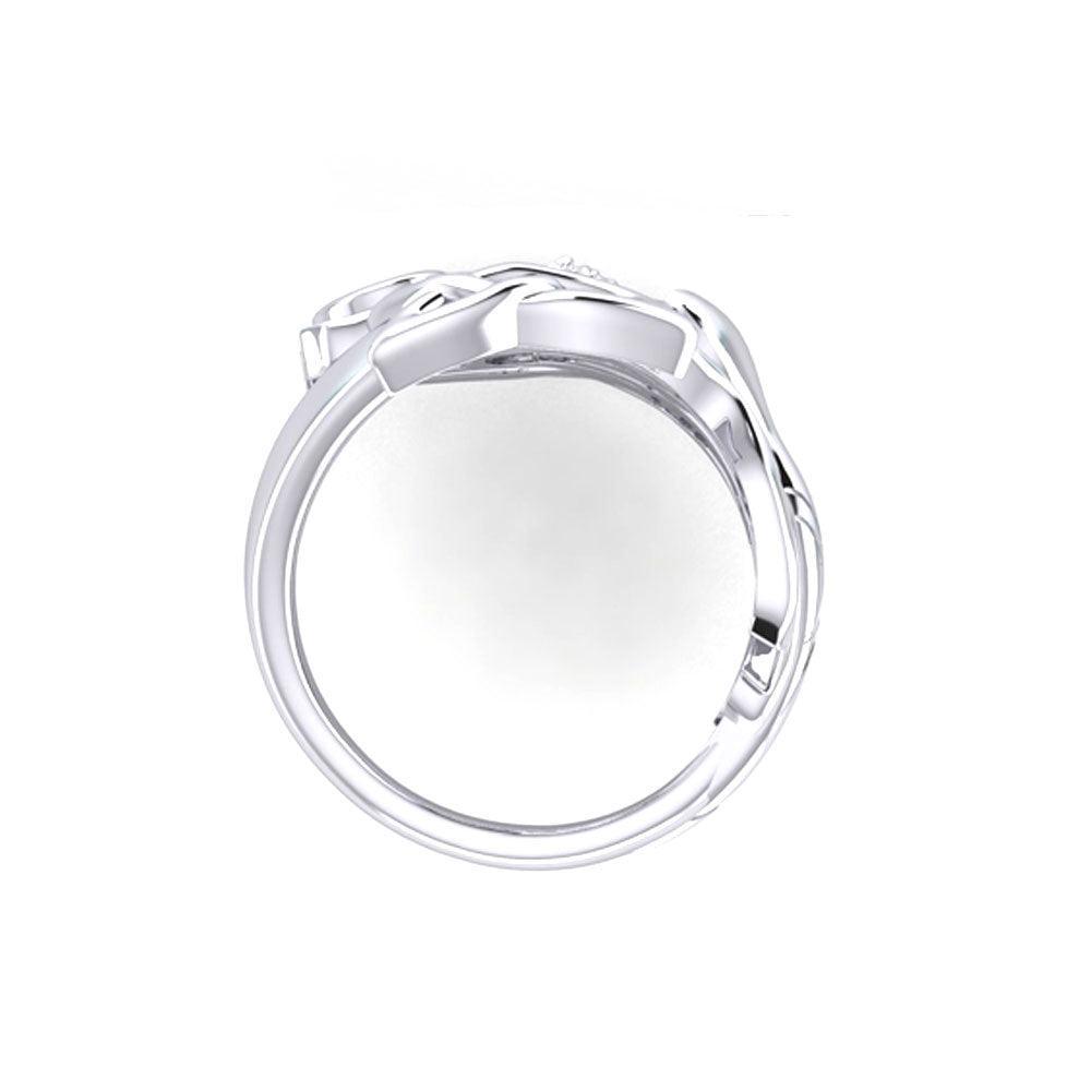 Goddess Brigid Silver Ring with Gem TRI2187 - peterstone.dropshipping