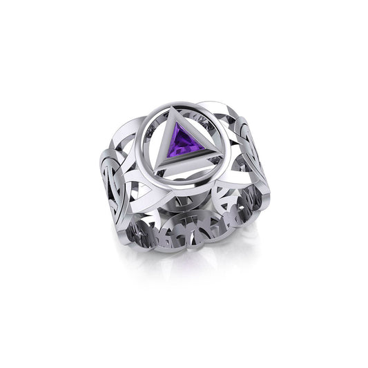 Recovery Viking Ring with Gem TRI2275 - Wholesale Jewelry
