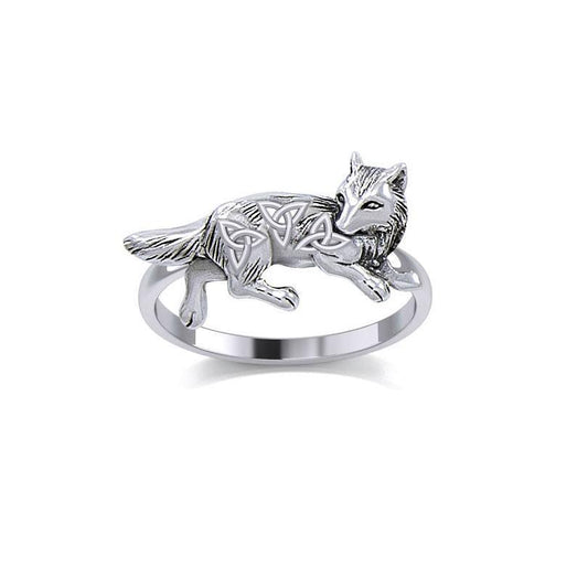 Celtic Wolf Silver Ring TRI2276 - peterstone.dropshipping