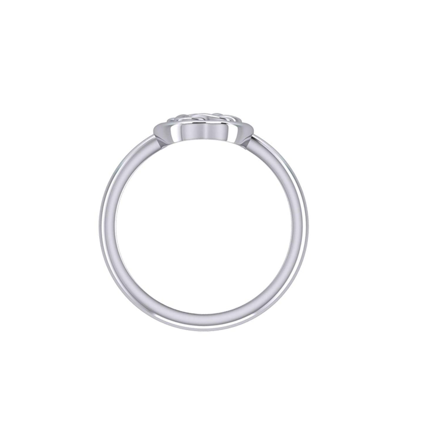 Celtic Spiritual Fruit Apple with Double Heart Silver Ring with Gemstone TRI2277 - peterstone.dropshipping