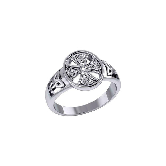 Celtic Cross Silver Ring TRI2292 - peterstone.dropshipping
