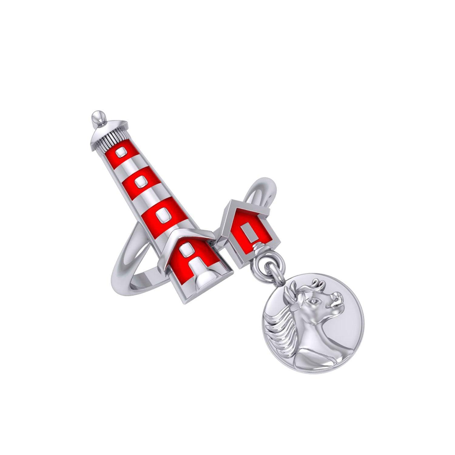 Lighthouse Sterling Silver with The Wild Horse TRI2346 - peterstone.dropshipping
