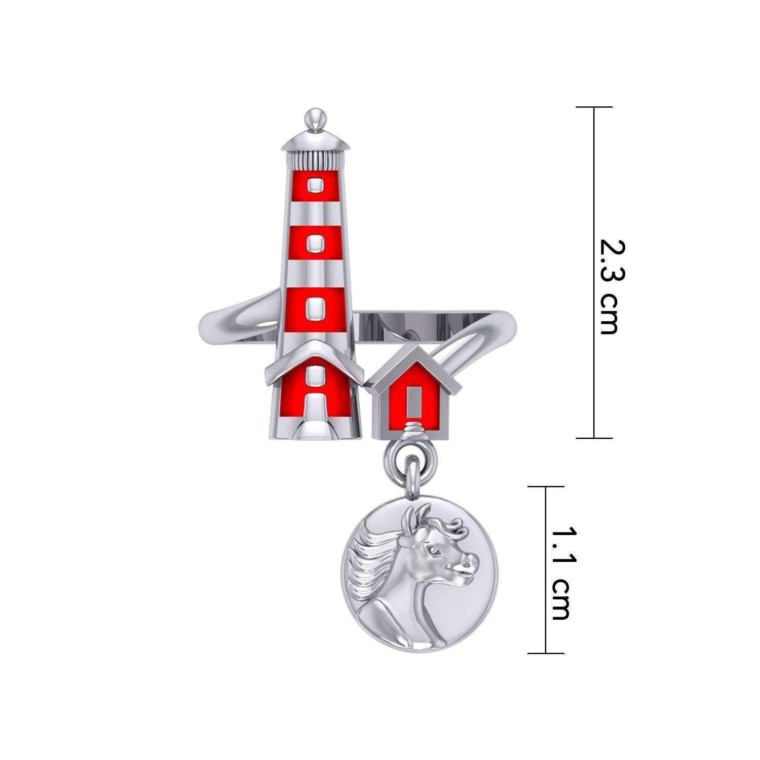 Lighthouse Sterling Silver with The Wild Horse TRI2346 - peterstone.dropshipping