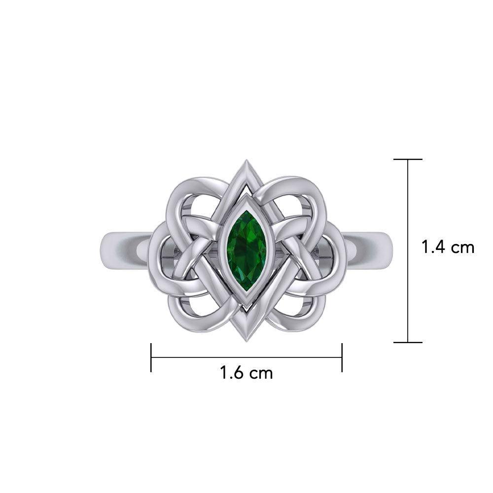 Celtic Double Heart And Infinity Ring With Gemstone TRI2388 - peterstone.dropshipping