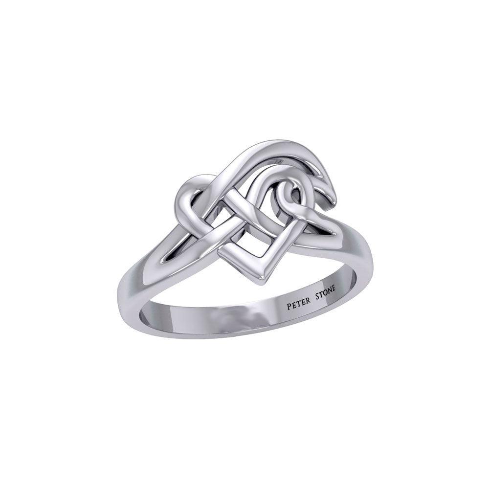Celtic Wave Heart Silver Ring TRI2399 - peterstone.dropshipping