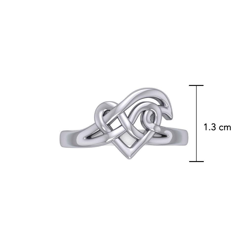 Celtic Wave Heart Silver Ring TRI2399 - peterstone.dropshipping
