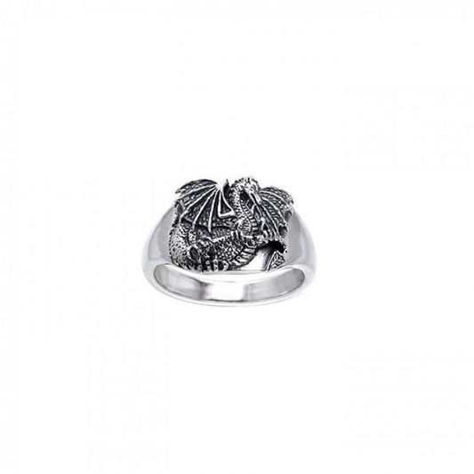 Fantasy Dragon Silver Ring TRI247