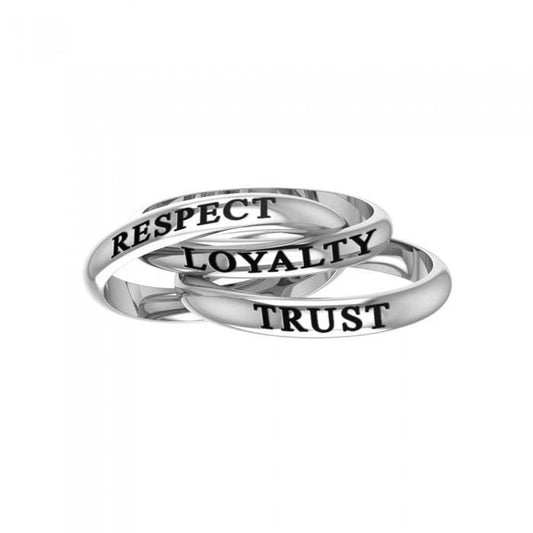 Respect Loyalty Trust Silver Ring TRI251