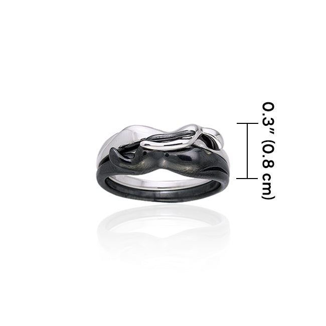Interlocking Yin Yang Silver Ring TRI258 Ring