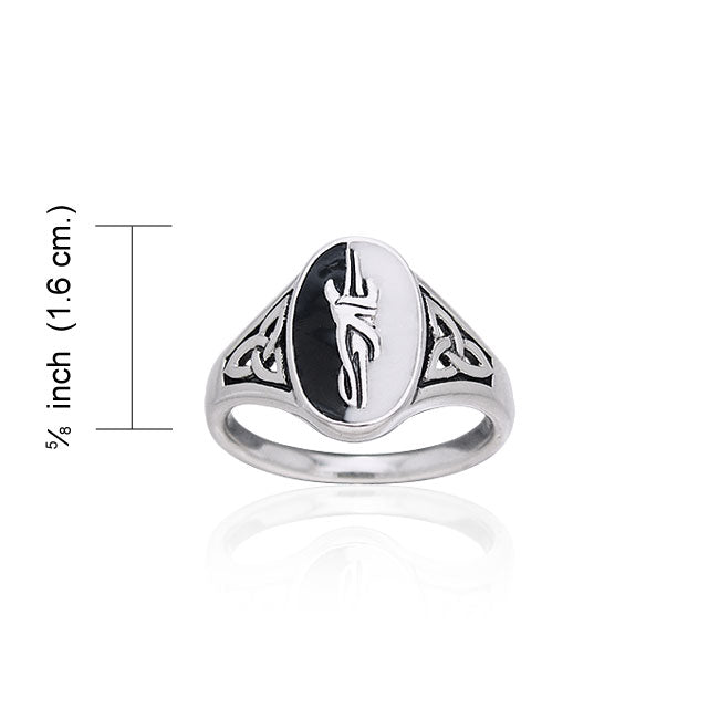 Yin Yang Signet Silver Ring TRI265 Ring