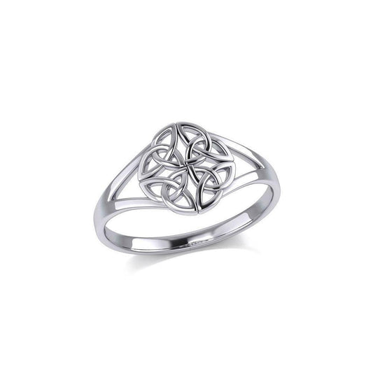 Celtic Knotwork Sterling Silver Ring TRI399 - peterstone.dropshipping