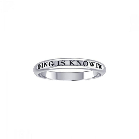 Being is Knowing Empower Words Silver Ring TRI412 - Wholesale Jewelry