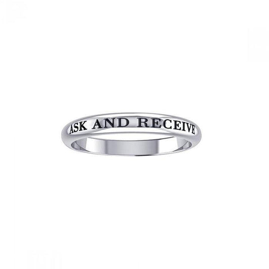 Ask and Receive Silver Ring TRI422 - Wholesale Jewelry