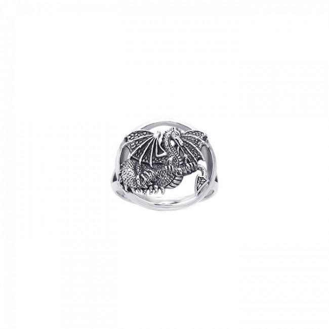Winged Dragon Silver Ring TRI539 Ring