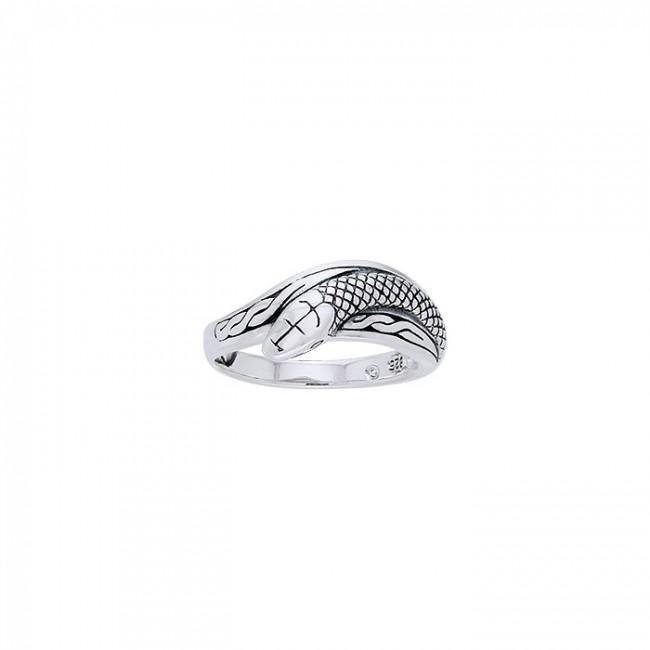 A shed of the beautiful whole ~ Celtic Knotwork Snake Sterling Silver Ring TRI559 Ring