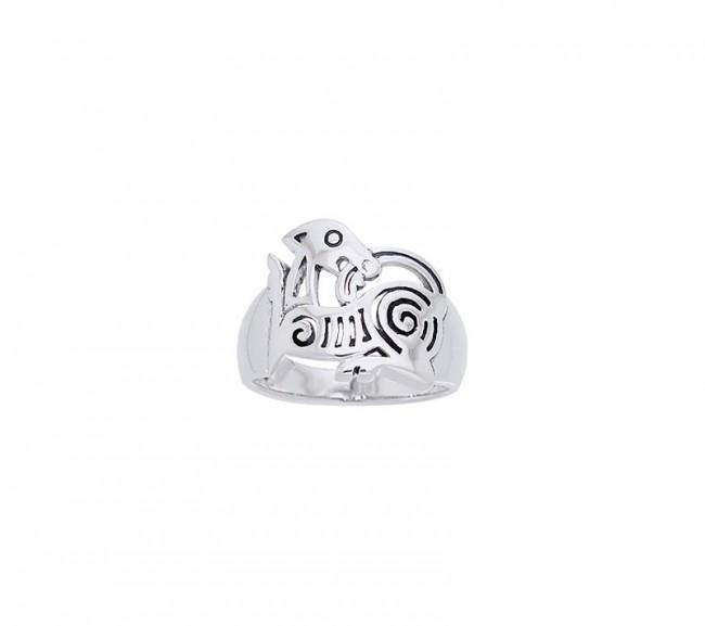 Beyond a lifetime symbolism ~ Sterling Silver Celtic Knotwork Ring with Gemstone TRI570 Ring