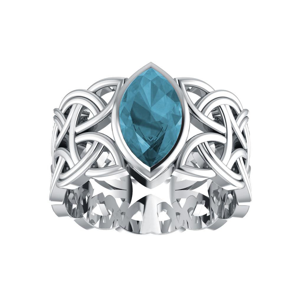 Borre Silver Ring with Ellipse Gem TRI574 Ring