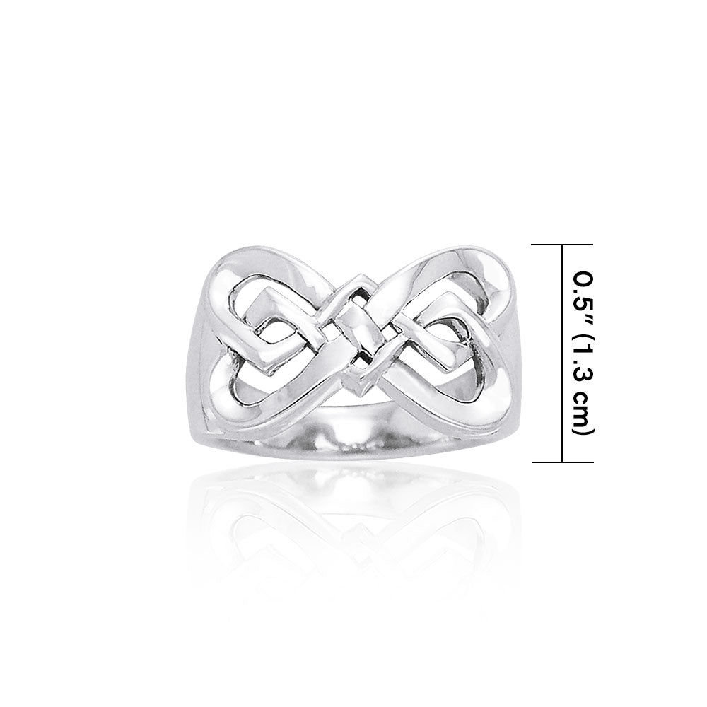 Danu Contemporary Silver Celtic Knotwork Ring TRI596 Ring