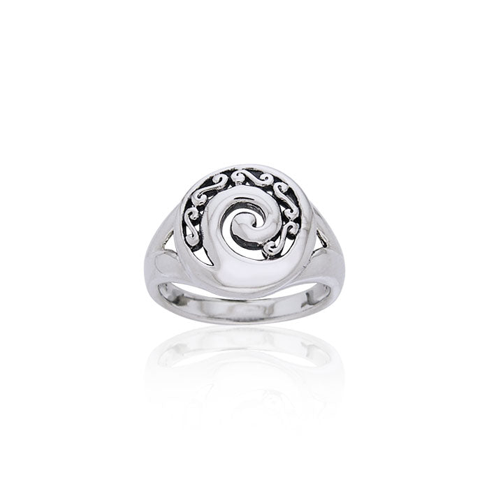 Double Spiral Sterling Silver Ring TRI672 Ring