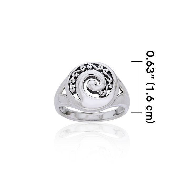 Double Spiral Sterling Silver Ring TRI672 Ring