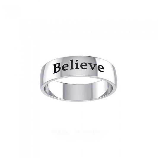 Believe Silver Ring TRI699