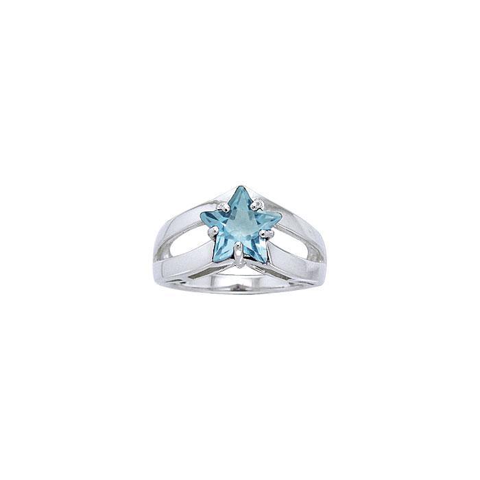 Designer Elegant Blue Cubic Zirconia Star Ring TRI725 Ring