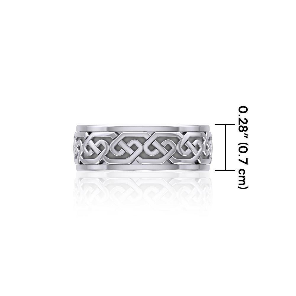 A showcase of Celtic beauty ~ Sterling Silver Celtic Knotwork Spinner Ring TRI771 Ring