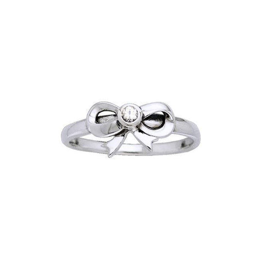 Ribbon Silver Ring with Gemstone TRI792 - peterstone.dropshipping