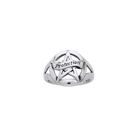 Protection The Star Silver Ring TRI842