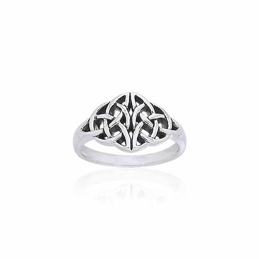 Twin Celtic Trinity Knot Silver Ring TRI876 Ring