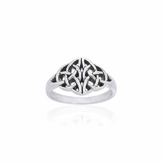 Twin Celtic Trinity Knot Silver Ring TRI876 Ring